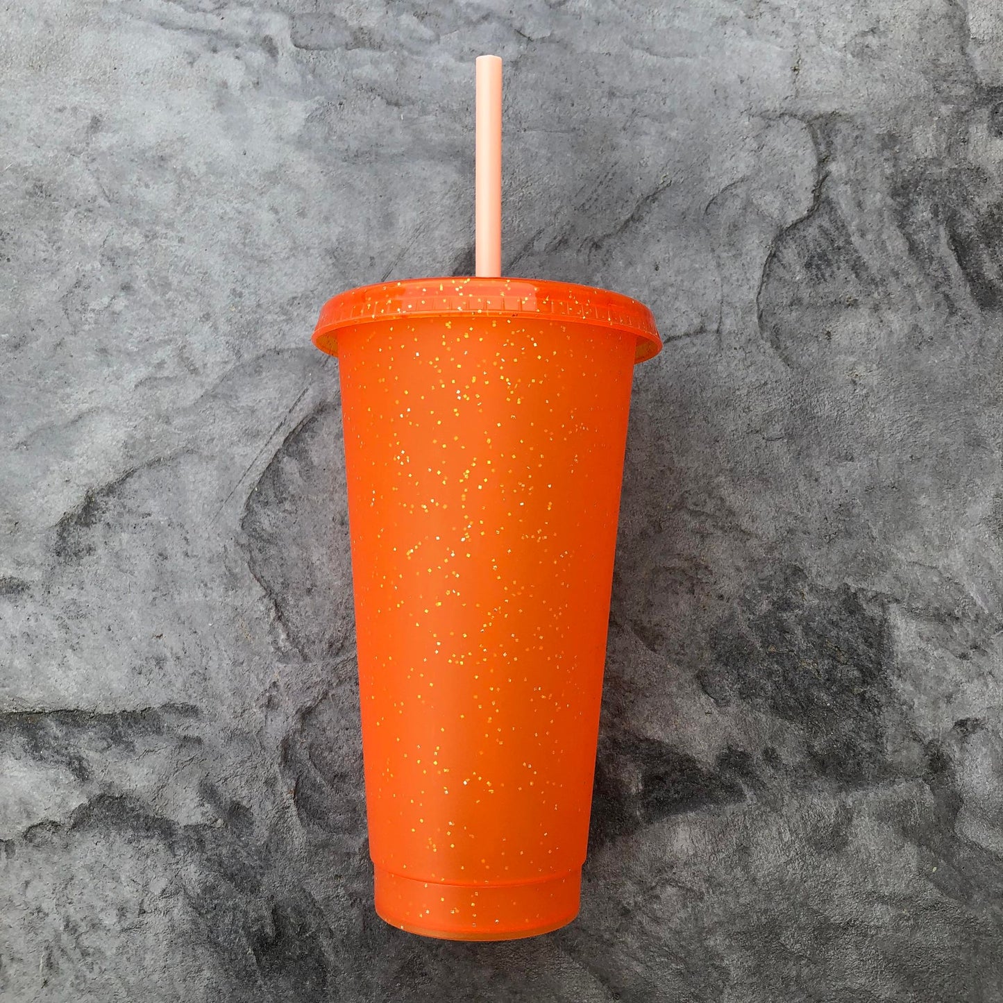 24oz Orange Glitter Cold Cups