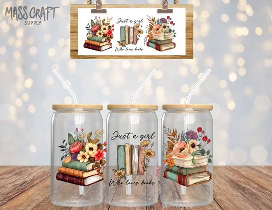 Just a girl who loves books UV DTF Wrap