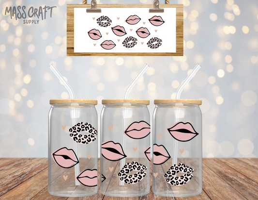 Leopard Pink Lips UV DTF Wrap