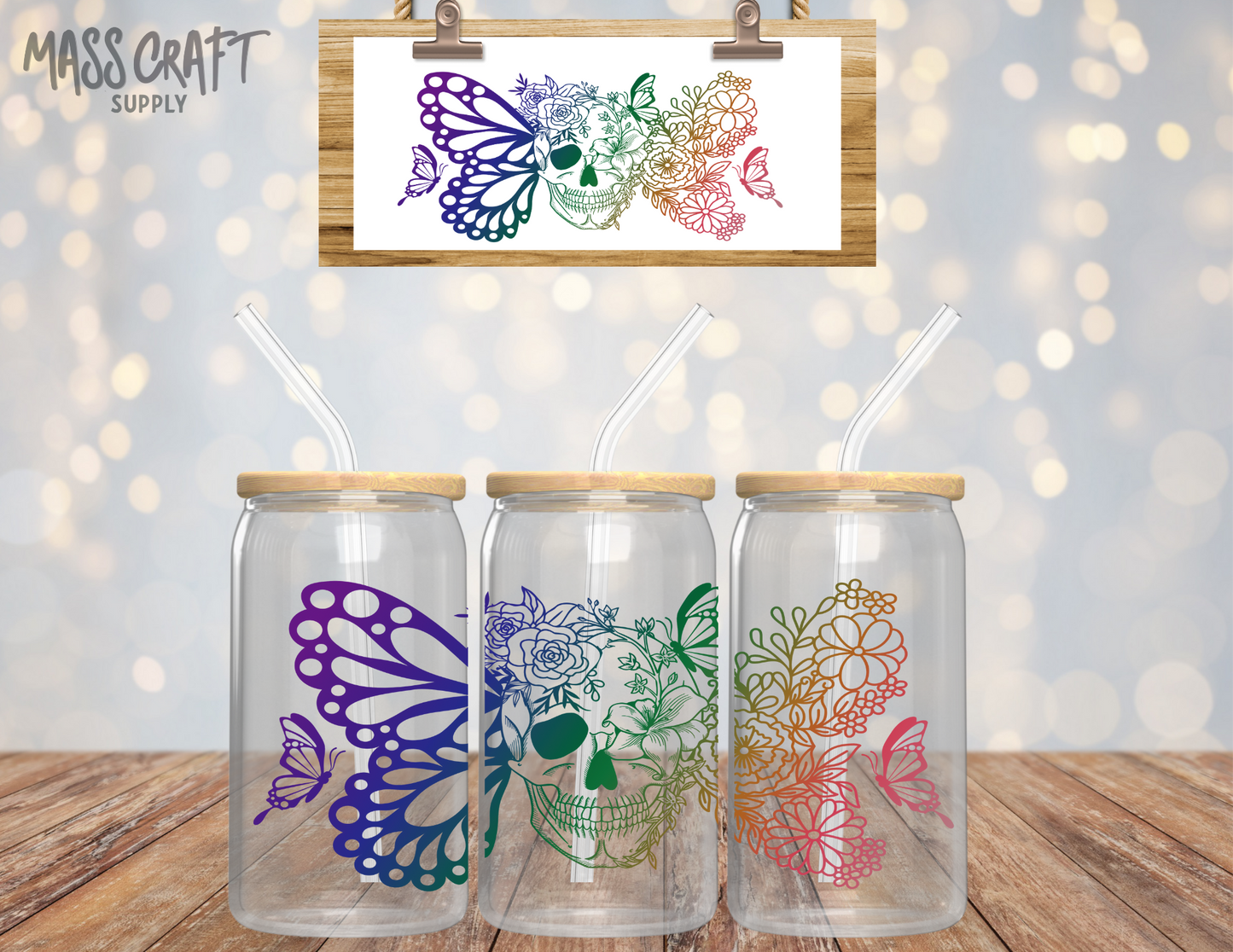 Rainbow Skullify UV DTF Wrap