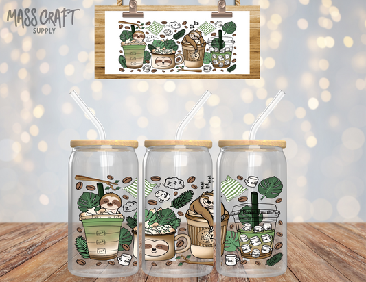 Sloth Latte UV DTF Wrap