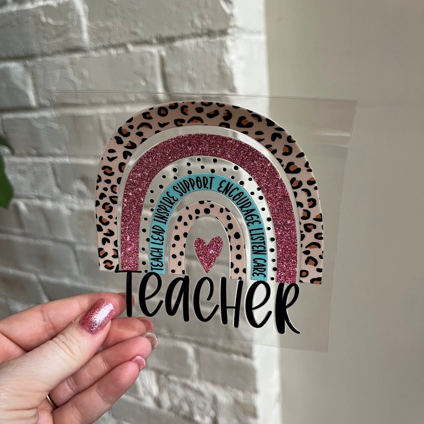 Teacher Rainbow UV DTF Decal