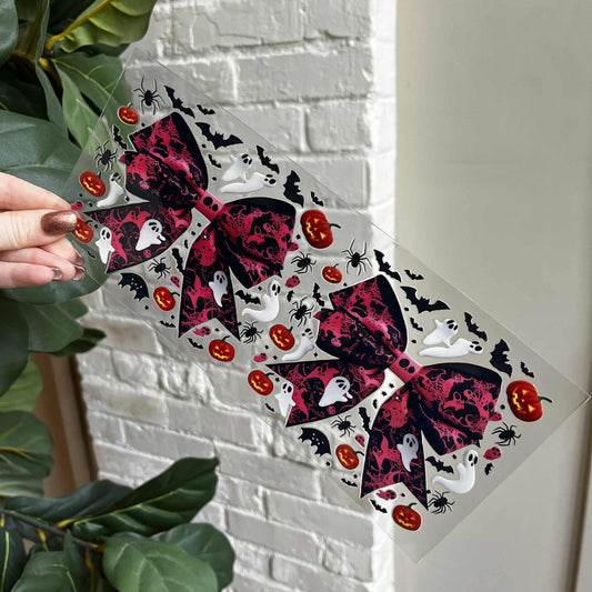 2 Pink Ghost Bows UV DTF Wrap
