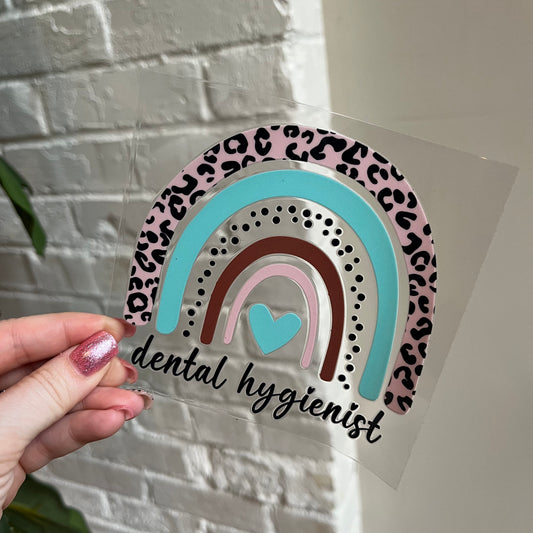 Dental Hygienist Rainbow UV DTF Decal