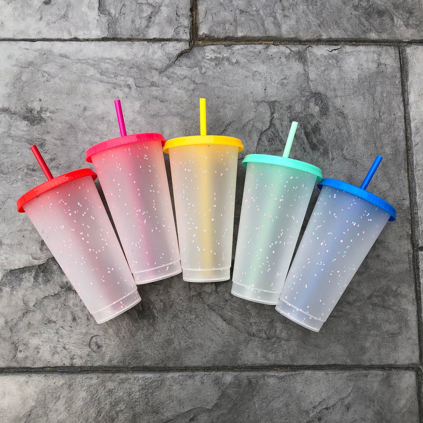 24oz Color Changing Confetti Cold Cup Collection