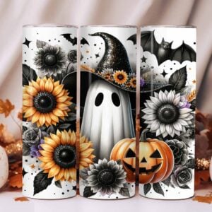 20 oz Skinny Tumbler - Ghost 01