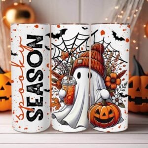 20 oz Skinny Tumbler - Ghost 02