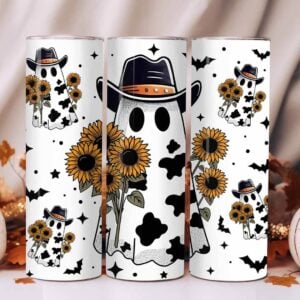20 oz Skinny Tumbler - Ghost 03